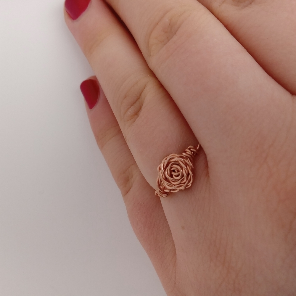 Handcrafted Copper Wire Wrapped Ring Size 6.5